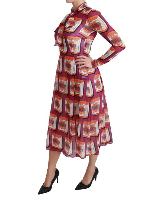 Dolce & Gabbana Red Silk Bellezza A-Line Gown Dress
