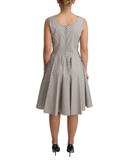 Dolce & Gabbana Black Polka Dotted Cotton A-Line Dress