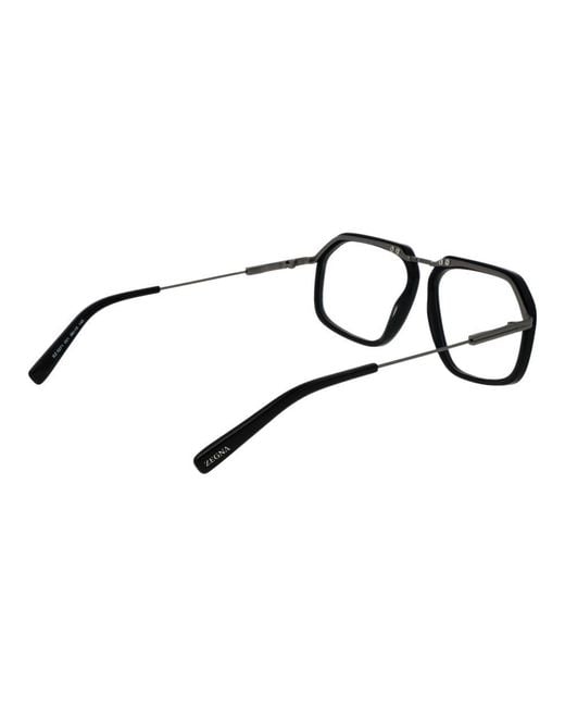 Zegna Black Metal Glasses (Frames) for men