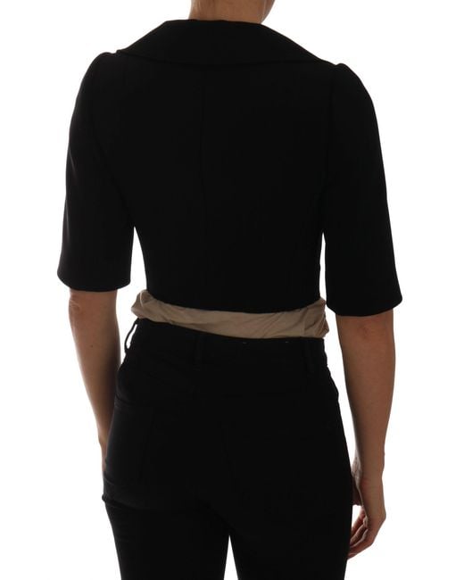 Dolce & Gabbana Black Short Croped Jacket Blazer