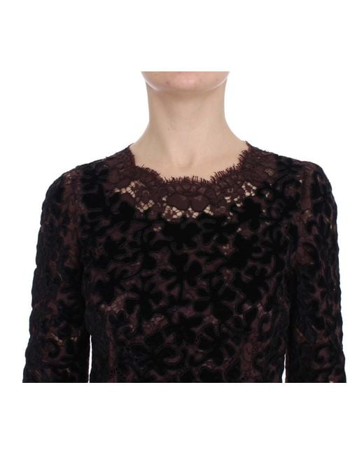 Dolce & Gabbana Black Floral Lace Ricamo Maxi Dress