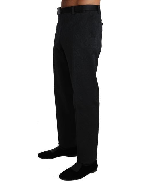 Dolce & Gabbana Black Wool Stretch Dress Trousers Pants for men