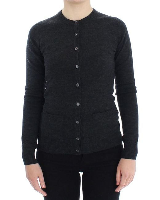 Dolce & Gabbana Black Wool Button Cardigan Sweater