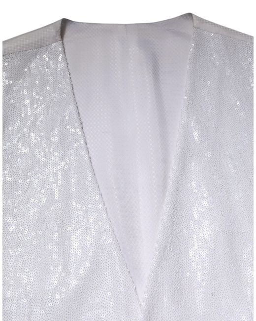 Dolce & Gabbana White Sequined Vest Nylon for men