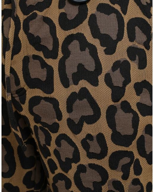 Dolce & Gabbana Black Leopard Print Polyester Jogger Pants for men