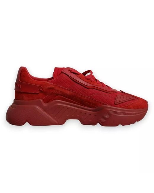 Dolce & Gabbana Red Portofino Sneakers Casual Suede for men