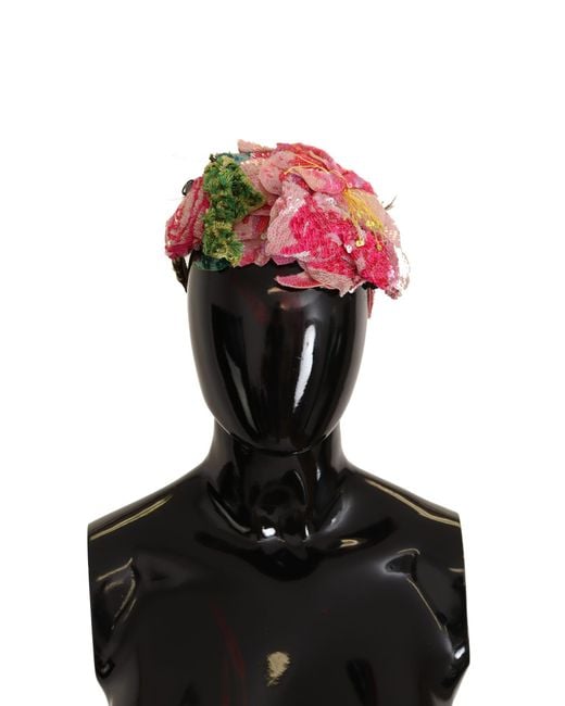 Dolce & Gabbana Black Multicolored Sequined Diadem Headband