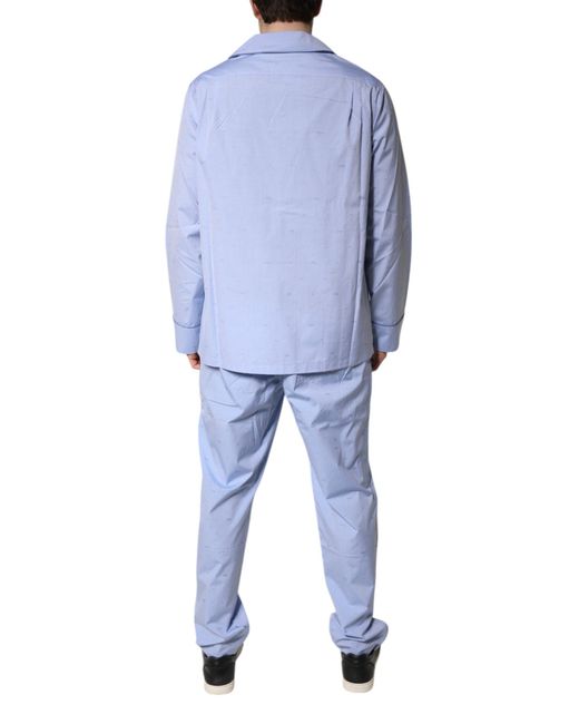 Dolce & Gabbana Blue Dg Logo Cotton Pajama Set Sleepwear for men