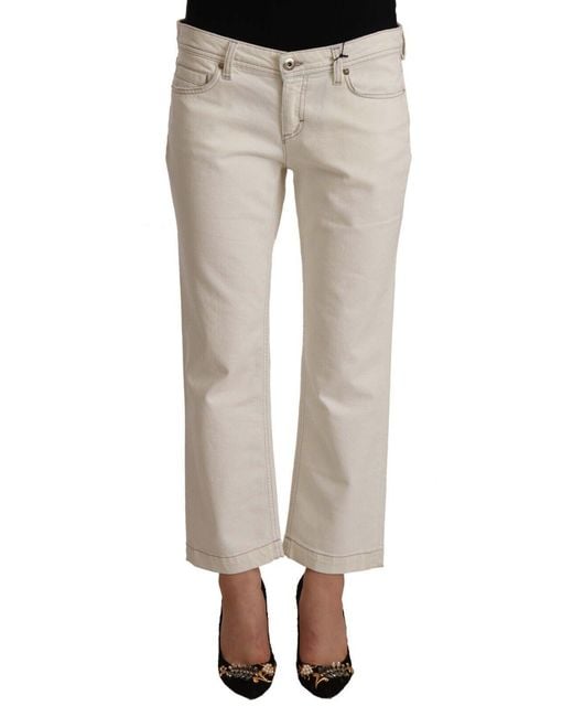 Dolce & Gabbana Black Cotton Flared Cropped Denim Jeans Elastane Clothing