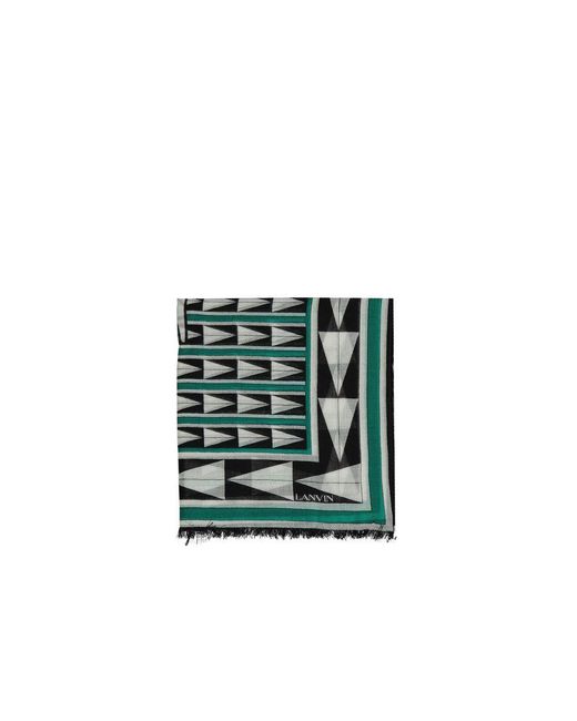 Lanvin Green Wool Scarf