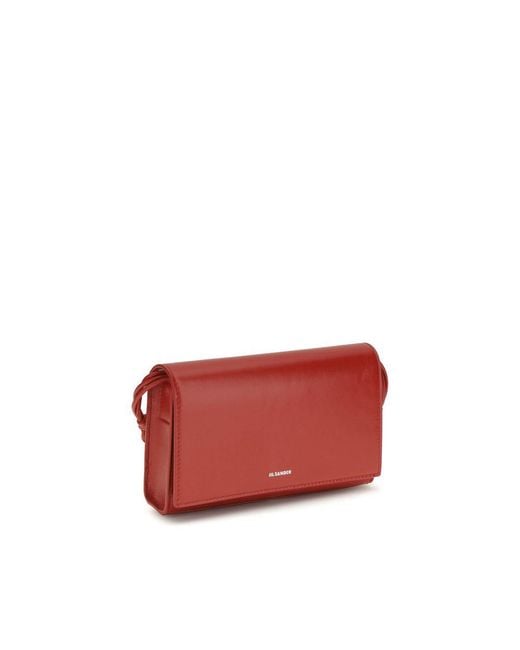 Jil Sander Red Calf Leather Bos Taurus Wallet