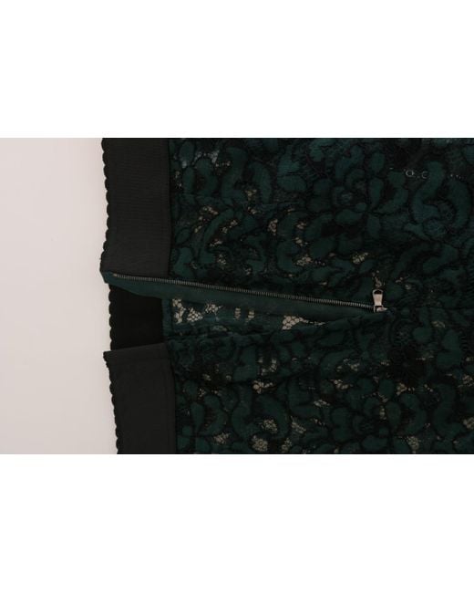 Dolce & Gabbana Black Floral Lace Leggings Pants