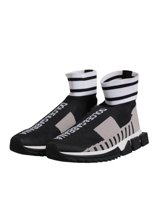 Dolce & Gabbana Black Portofino Slipon Sneaker Chunky Sole