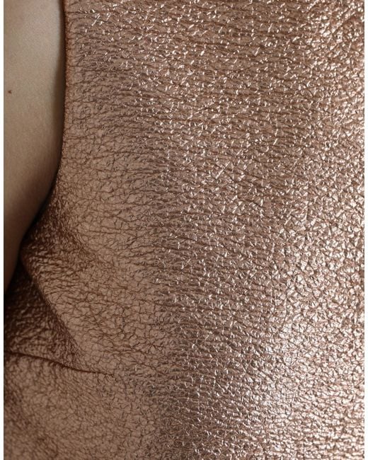 Dolce & Gabbana Natural Jacquard Sleeveless Shift Mini Dress