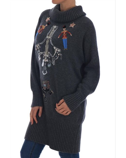 Dolce & Gabbana Black Fairy Tale Crystal Cashmere Sweater