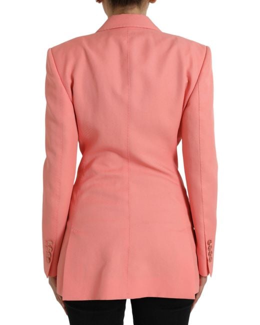 Dolce & Gabbana Pink Chic Peak Lapel Blazer