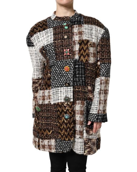 Dolce & Gabbana Black Patchwork Button Down Jacket