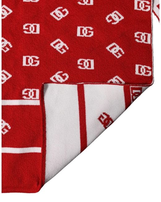 Dolce & Gabbana Red Logo Print Foulard 201Cm X 40.5Cm Scarf for men