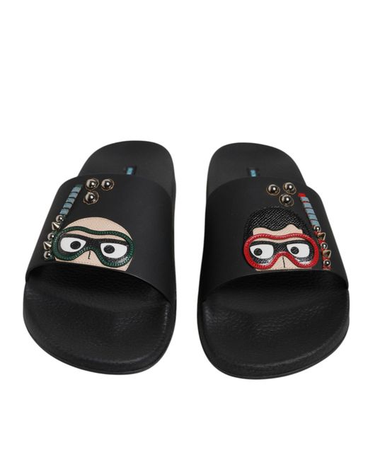 Dolce & Gabbana Black Sliders for men