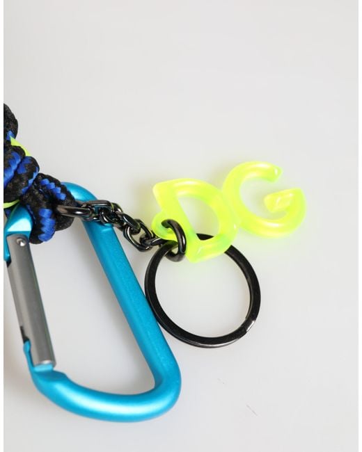 Dolce & Gabbana Blue Tape String Dg Logo Keychain Keyring for men