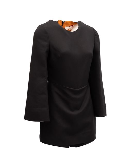 Valentino Garavani Black Mini Dress With Flared Sleeves