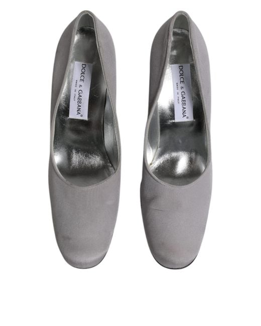 Dolce & Gabbana Gray Satin Pumps Heels