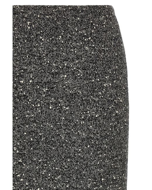 Valentino Garavani Gray Virgin Wool Midi Skirt