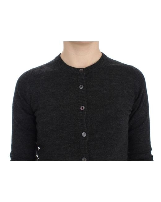 Dolce & Gabbana Black Wool Button Cardigan Sweater