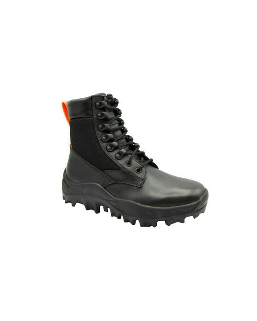 MCM Black Leather Reflective Patch With Pull Boots