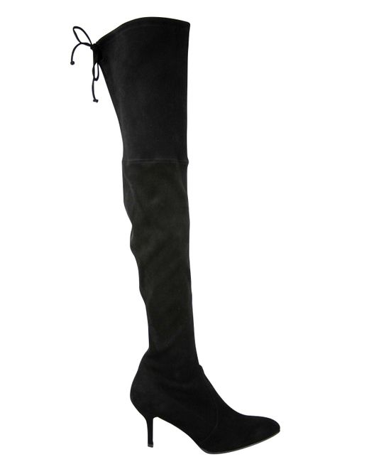 Stuart Weitzman Black Suede Solid Tiemodel Over-The-Knee Boot (Us)