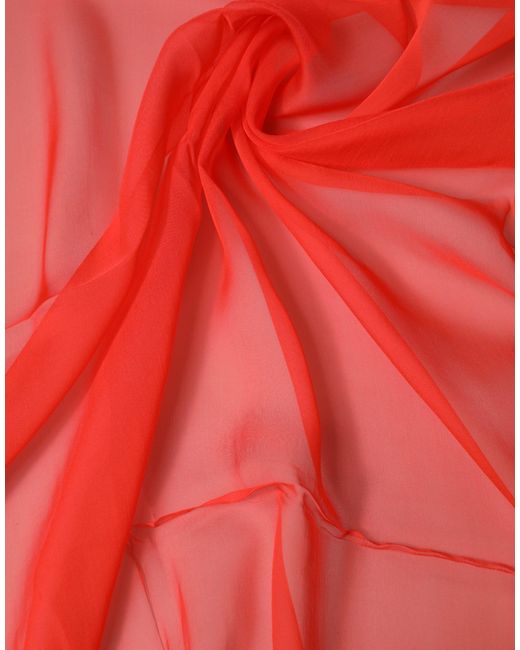 Dolce & Gabbana Red Stole Silk Neck Wrap Shawl Scarf for men