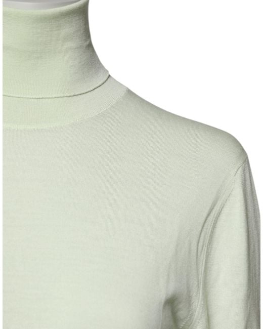 Dolce & Gabbana Green Light Wool Turtleneck Pullover Sweater for men