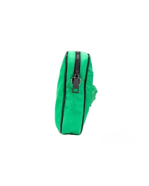 Versace Green Small Bright Nylon Fabric Medusa Crossbody Messenger Bag Purse