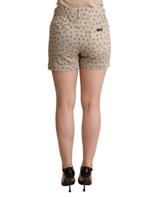 Dolce & Gabbana Natural Polka Dots Denim Cotton Stretch Shorts Elastane