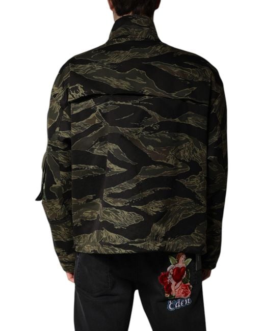Dolce & Gabbana Black Tiger Camo Utility Jacket for men
