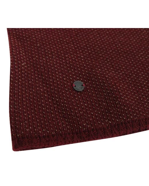 Gucci Red Wool Cashmere Cotton Medium Knit Beanie Hat With Logo