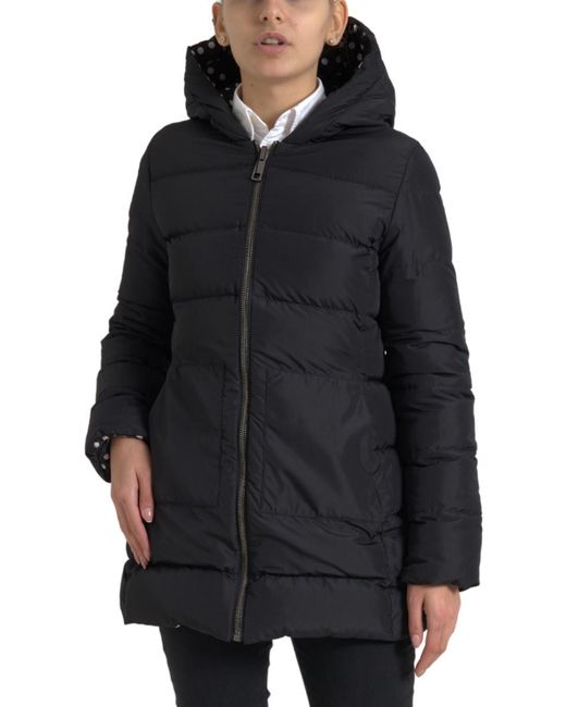 Dolce & Gabbana Black Polyester Hooded Reversible Jacket Clothing