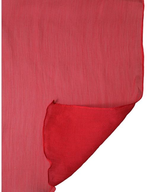 Dolce & Gabbana Red Stole Silk Neck Wrap Shawl Scarf for men