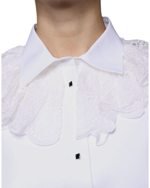 Dolce & Gabbana Blue Cotton Poplin Shirt Dress Blouse Top