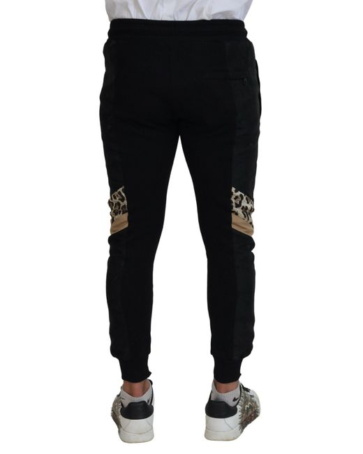 Dolce & Gabbana Black Polyester Skinny Jogger Pants for men
