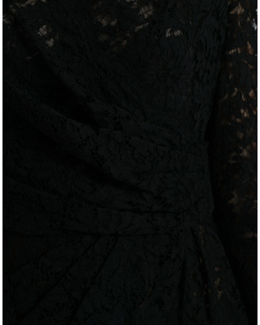 Dolce & Gabbana Black Bodycon Lace Cotton Sheath Mini Dress