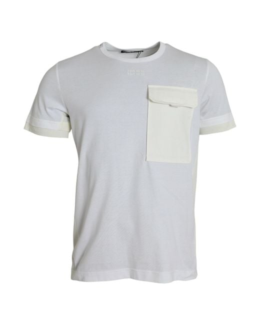 Dolce & Gabbana Gray Cotton Pocket Short Sleeves T-Shirt for men