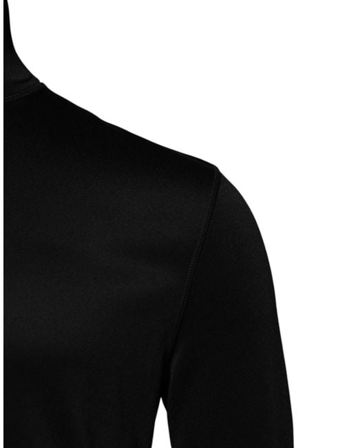 Dolce & Gabbana Black Polyester Turtleneck Pullover Sweater for men