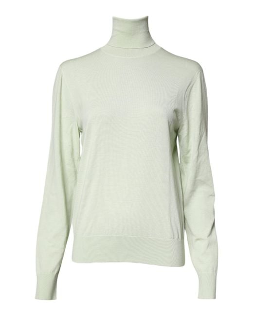 Dolce & Gabbana Green Light Wool Turtleneck Pullover Sweater for men