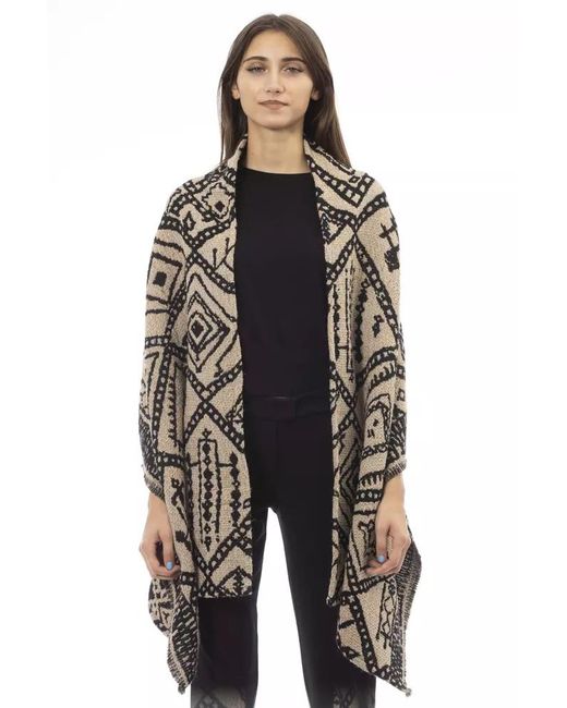 Alpha Studio Black Wool Scarf