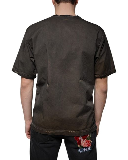 Dolce & Gabbana Black Graphic Tee Athletic Style for men