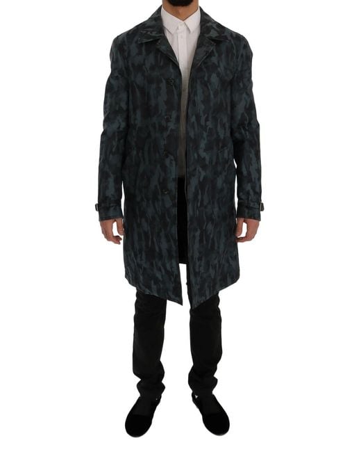 Dolce & Gabbana Black Camouflage Trench for men