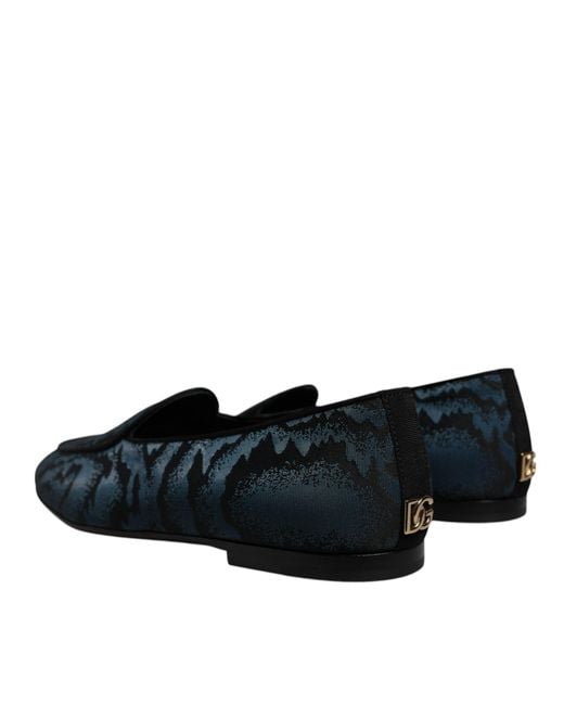 Dolce & Gabbana Black Flats Loafers Dress Shoes for men