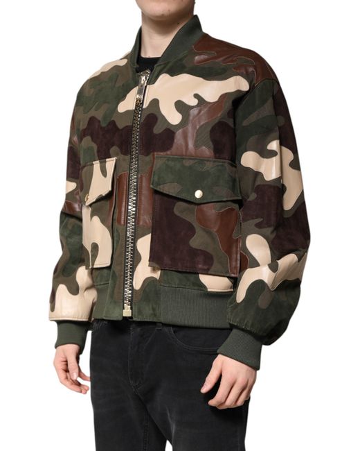 Dolce & Gabbana Black Cotton Bomber Full Zip Jacket for men