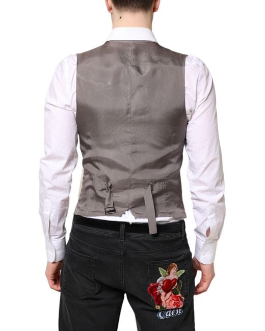 Dolce & Gabbana Natural Dress Formal Waistcoat Vest for men